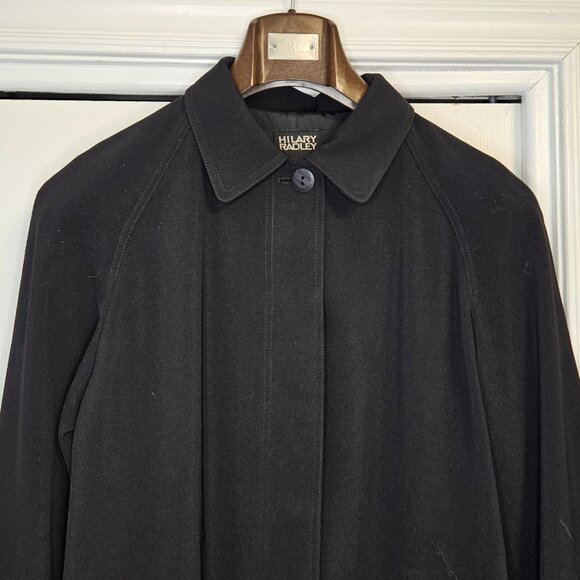 Hilary Radley Black Twill Coat – Size 8 - Picture 2 of 6
